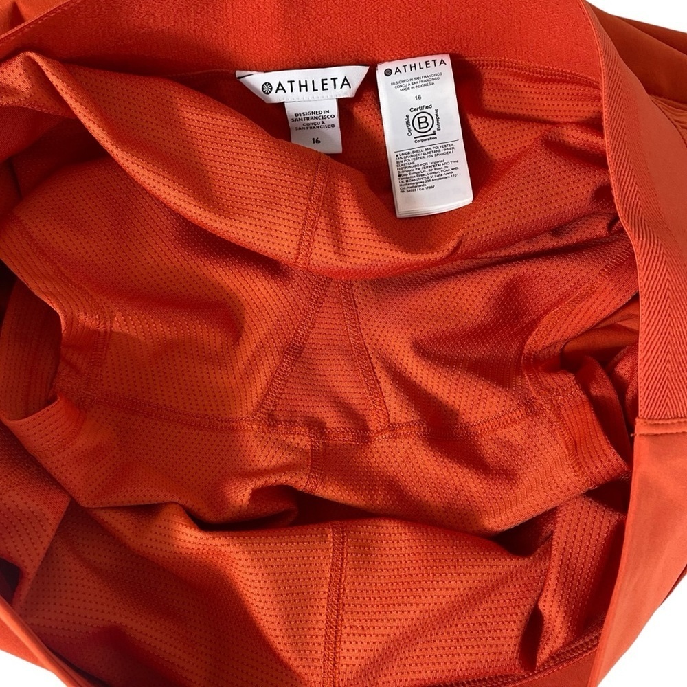 Athleta Womens Brooklyn Heights Skort Size 16 Red-Orange Zippered Pockets - Picture 8 of 14